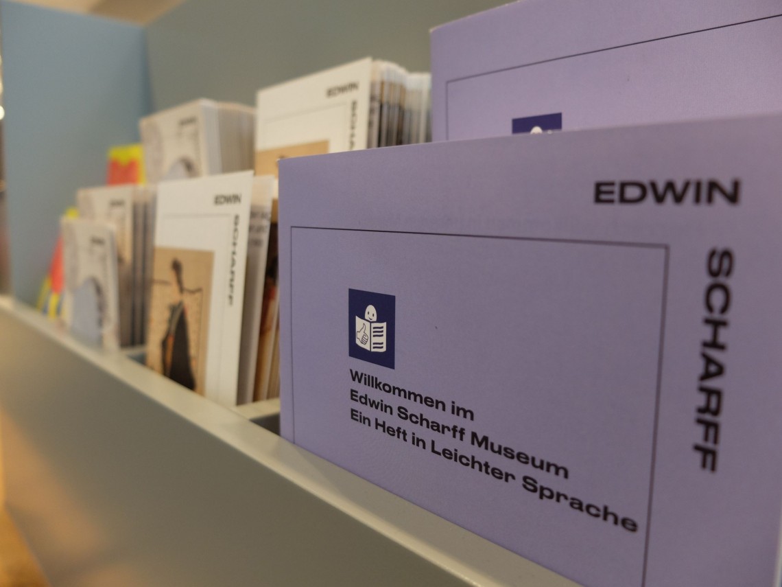 Flyer und Brosch&uuml;ren stehen in F&auml;chern.